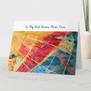 Till min underbara bonusmamma - Vattenfärg + Vaxko Kort