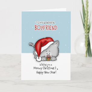Till min underbara Boykompis - Cat Christmascard Helgkort