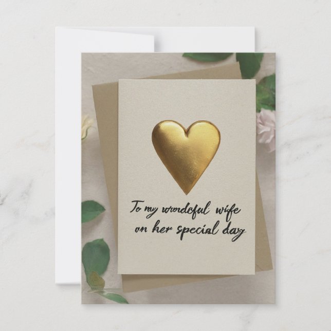 "Till min underbara fru på hennes speciella dag" Julkort (Framsida)