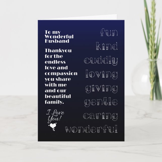 Till min underbara Make Kort (Framsida)