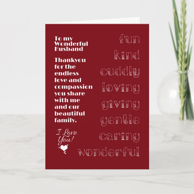 Till min underbara make-kort kort (Framsida)