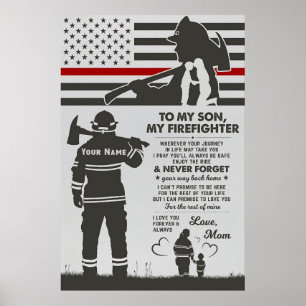 till min vackra brandman i mamma, mors dag-gåvor poster