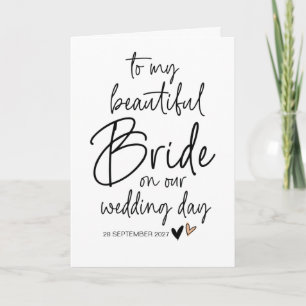 Till min vackra Bride från Groom på Bröllopsdagen Kort