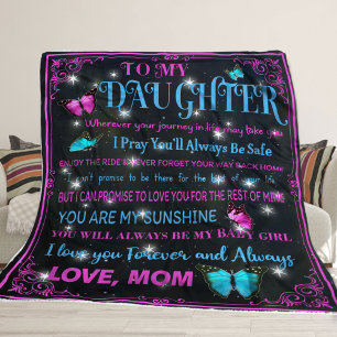 Till min vackra dotter, gåva från Mamma Ull Bla Fleecefilt