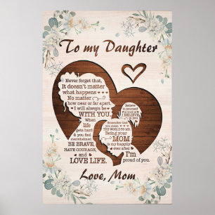 Till min vackra dotter, mors dag-gåvor, mamma poster