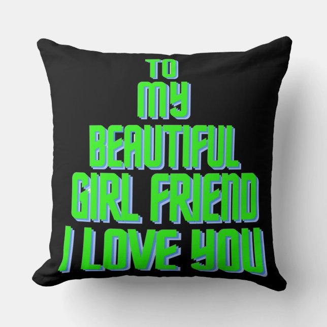 Till min vackra flickvän i Kärlek, din Julafton Bl Kudde (Framsida)