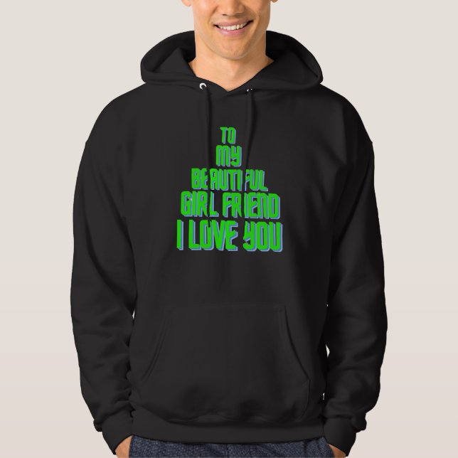 Till min vackra flickvän i Kärlek: Jul Hoodie (Framsida)