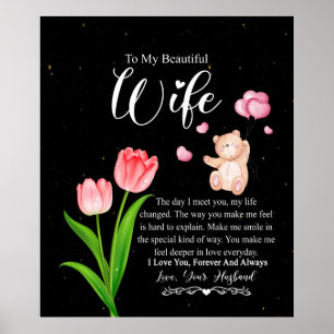 Till min vackra fru från Make Flower Poster
