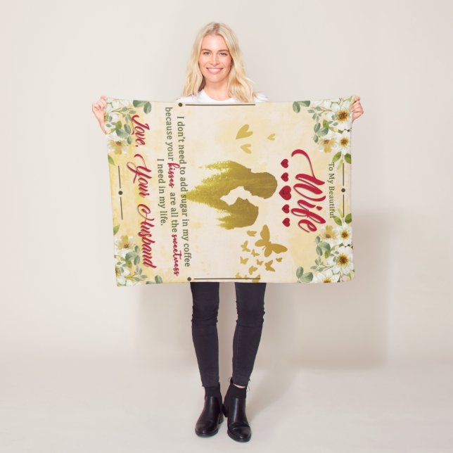 Till min vackra fru från Make-gåvor Fleecefilt (På plats)