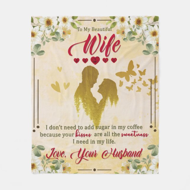 Till min vackra fru från Make-gåvor Fleecefilt (Framsidan)