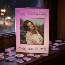 Till min vackra fru: Lila Valentinfoto Kort