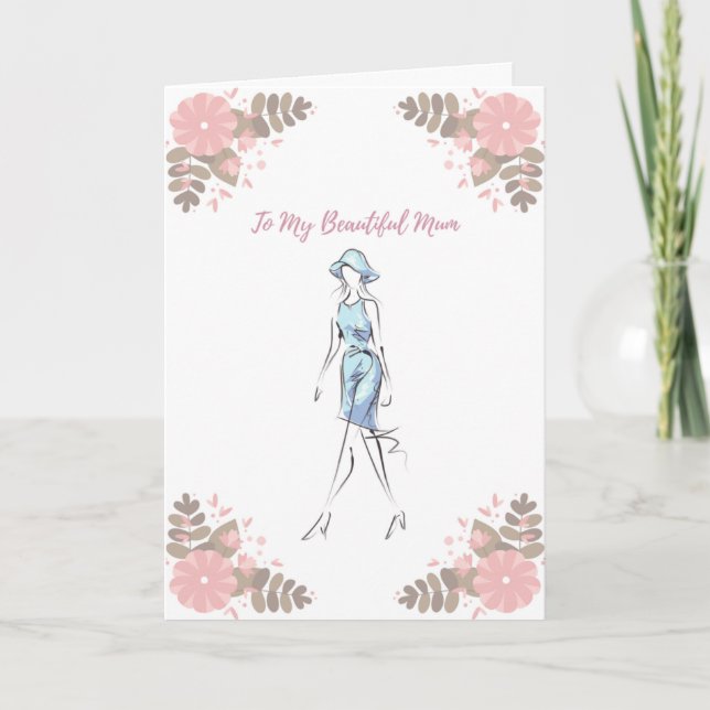 Till min vackra Morsa, födelsedagskort Tack Kort (Framsida)