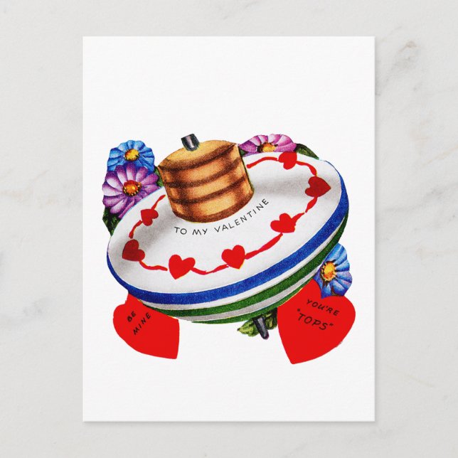 Till min valentin~ är du toppar! helg vykort (Framsida)