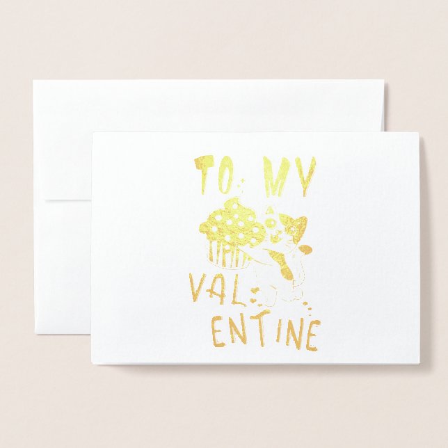 Till min Valentine Folierat Kort (Framsida med kuvert)