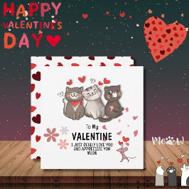 Till min Valentine Meow Anteckningskort