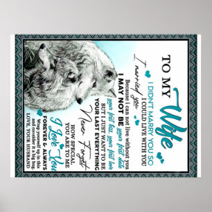 Till min Varg fru Birthday Gift, par Bröllop Gift Poster