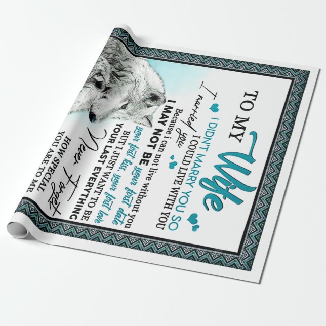 Till min Varg fru Birthday Gift, par Bröllop Gift Presentpapper (Utrullad)