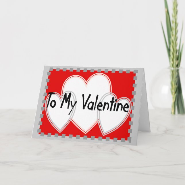 Till min vithjärtor för valentin 3 helgkort (Framsida)