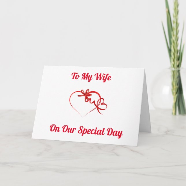 TILL MIN **WIFE** LYCKLIG-ÅRSDAGEN MED KÄRLEK-KORT KORT (Framsida)