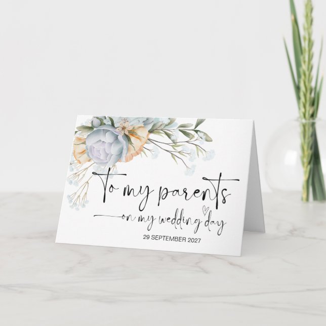 Till mina föräldrar på Bröllopsdagens Tack Bride G Kort (Framsida)