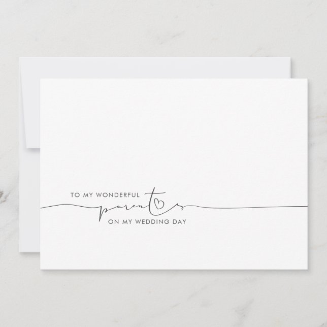 Till mina föräldrars bröllops morgon söta meddelan (Framsida)