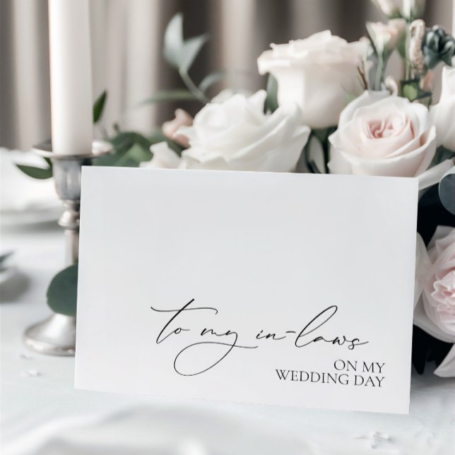 "Till mina inlagor på min Bröllopsdag"-meddelandek ("To My In-Laws On My Wedding Day" Message Card)