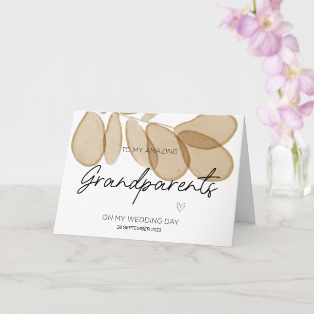 Till mina morföräldrar Bröllop Tack från Bride Ca Kort (Orkide)