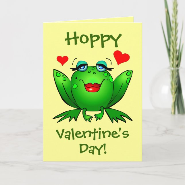 Till mina prins Hoppy Valentiness Frogs Cute Roman Helgkort (Framsida)