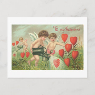 Till mina Valentine Cherubs med Hearts Helg Vykort