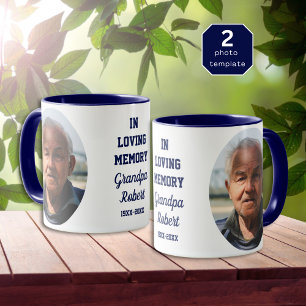 Till minne 2 Foto Minnessaker Blå Mugg