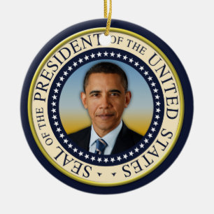 Till minne av 45:e presidenten Barack Obama Julgransprydnad Keramik