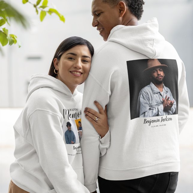 Till minne av | 6 Fotokollage | Minneshögtid Hoodie (Skapare uppladdad)