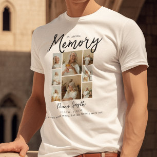 Till minne av 8 bilder kollage minnesmärke t shirt
