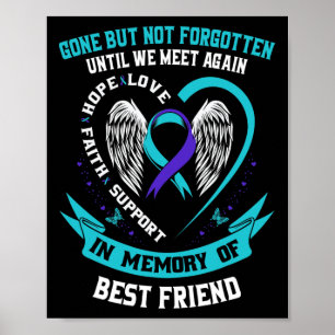 Till minne av älskad bästa vän självmordsmedvetenh poster