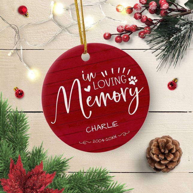 Till minne av älskad katt eller hund - minnesbehål julgransprydnad keramik (Skapare uppladdad)