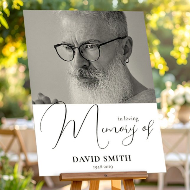 Till minne av - Begravningsfoto för farfar Poster (In Loving Memory - Funeral Poster With Photo, Loss of Father)