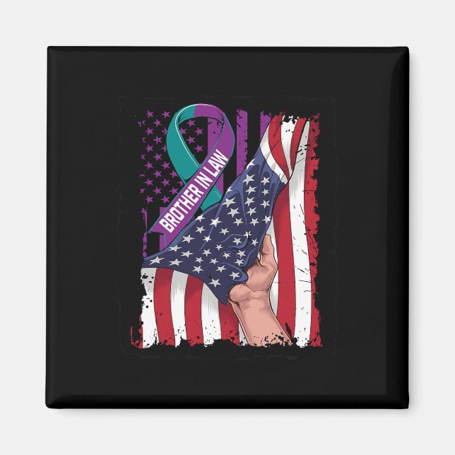 Till minne av broderns i Law Suicide Awareness USA Magnet (Framsidan)