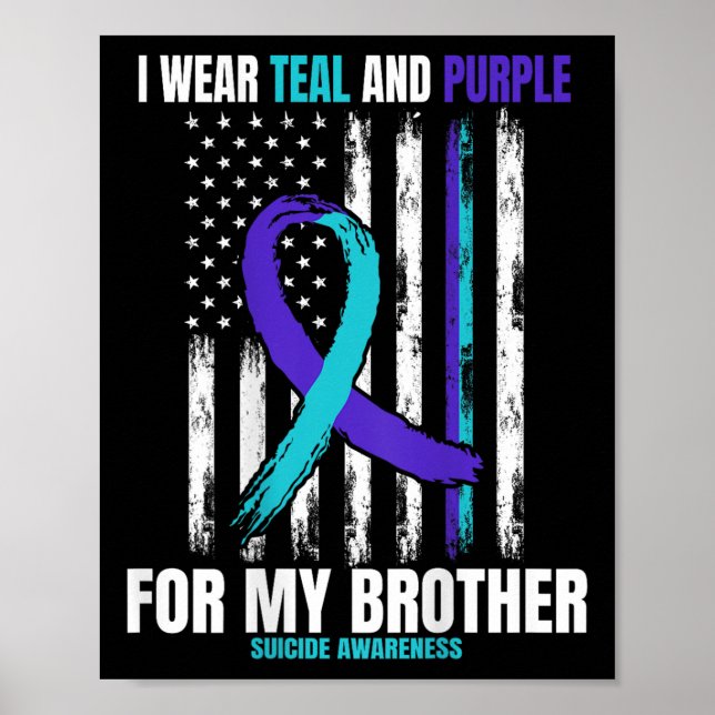 Till minne av bror Suicide Awareness Flagga Grafi Poster (Framsidan)