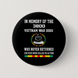 Till minne av de 3800 Vietnam Krig Hundar Knapp