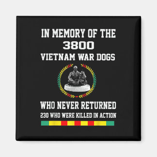 Till minne av de 3800 Vietnam Krig Hundar Magnet