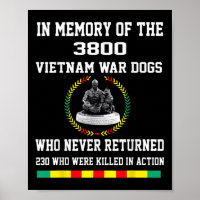 Till minne av de 3800 Vietnamkrigshundar som aldri