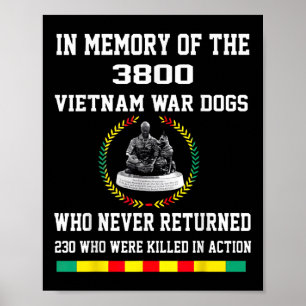 Till minne av de 3800 Vietnamkrigshundar som aldri Poster