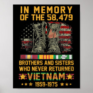 Till minne av de 58479 bröder och systrar Vietna Poster