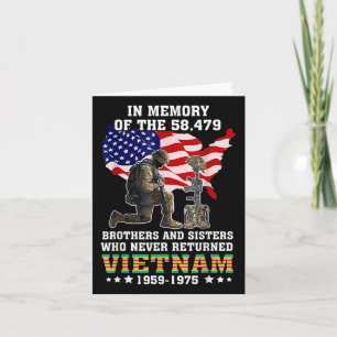 Till minne av de 58479 Vietnamveteraner Stå för U Kort