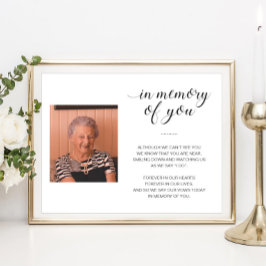 Till minne av dig Memorial Dikt Photo Bröllop Poster