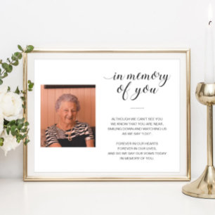 Till minne av dig Memorial Dikt Photo Bröllop Poster