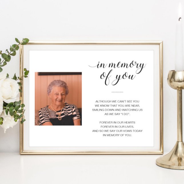 Till minne av dig Memorial Dikt Photo Bröllop Poster (Skapare uppladdad)