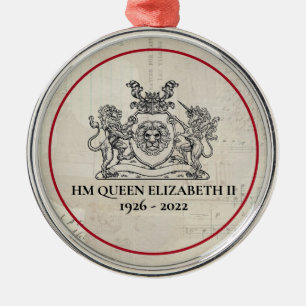 Till minne av drottning Elizabeth II 1926-2022 Julgransprydnad Metall
