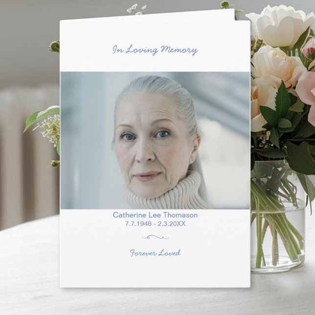 Till minne av Elegant begravningsprogram Program (Modern Elegant Funeral Program With Photo
)