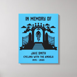 Till minne av en cyklist begravning canvastryck